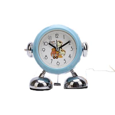 China Hot Sale Traditional Classic Alarm Clock Kids Robot Desktop Metal Customizable Alarm Clock for sale