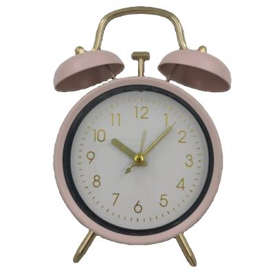 China Traditional Double Bell Ring Hammer Alarm Clock Fixed Table Retro Fashionable Metal Traditional, NC Mid-Century Modern All-season; ZHE for sale