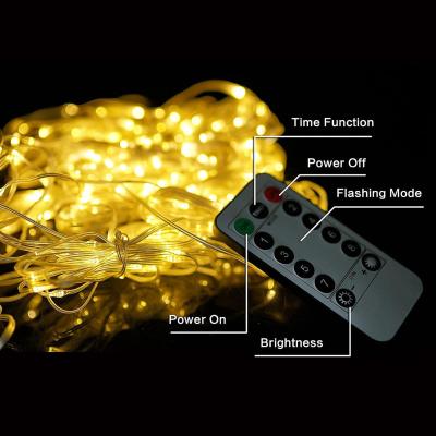 China Lights with New Trend 9.8ft 3*3m Hooks Hooks Fitted USB Port Fairy Curtain LED Christmas Decoration String Lights Indoor for sale