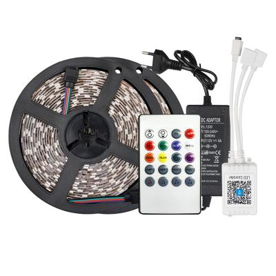 China Shenzhen 10m SMD RGB 5050 LED Flexible Strip Light Residential Wholesale Waterproof Outdoor Accessible DJ Strip Light for sale