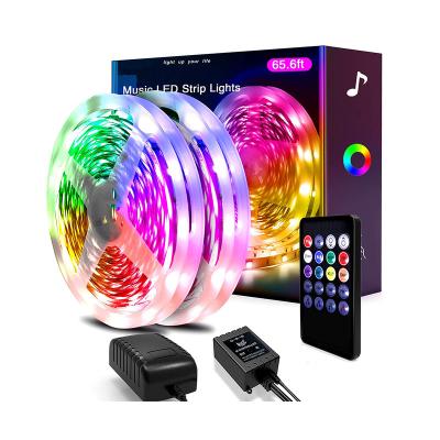 China 12v 65.6ft 20m 5050 RGB Residential Music Timing Home Decor LED Strip Light Bar With Music for sale