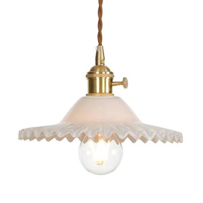 China Gold Style Copper Glass Vintage Metal Pendant Light for Home, Restaurant, Office for sale