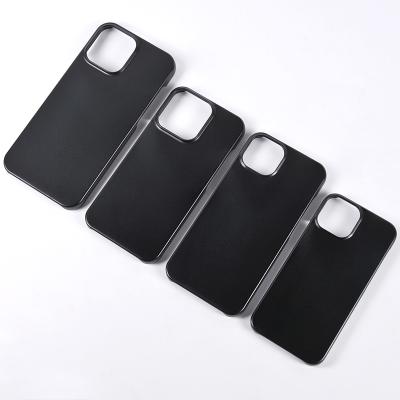 China Luxury Black Matte Hard PC Case For iPhone 13 Pro Max Empty Case For Custom Leather Case For iPhone 13 for sale