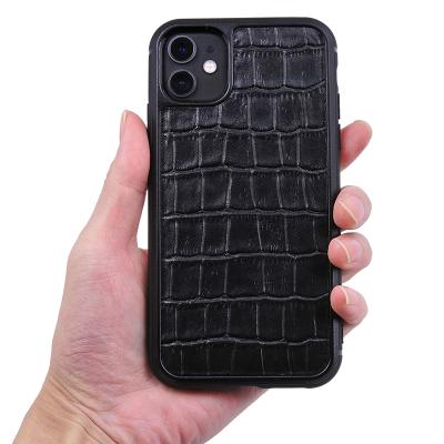 China Shockproof Luxury Crocodile Pattern Genuine Leather Phone Case For iPhone 13 Can Customize Your Design for sale