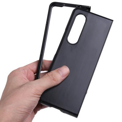 China Wholesale Shockproof Matte Hard PC Customize Blank Leather Phone Case For Samsung Z Fold 3 for sale