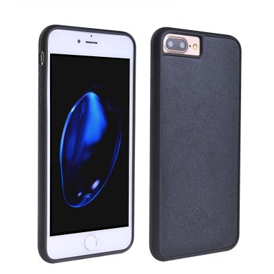 China Flexible Shockproof TPU+PC Groove Case For iPhone SE 2 Leather Wood Inlay Phone Cover High Quality For Iphone 6/7/8 Plus Empty Case for sale