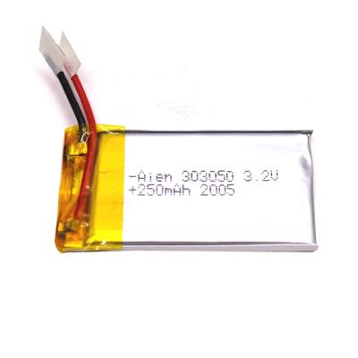 China High Temperature 3.2V 250mAh LiFePO4 Battery Pack for sale