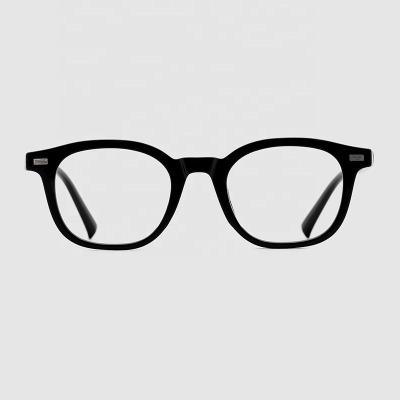 China Unisex European Style Matte Black Acetate Blue Ray Blocking Lenses Eyeglasses Optical Frames Te koop