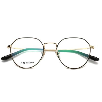 China Optical Frame Ready Stock Round Eyewear Frames Women Blue Light Online Computer Eye Glasses With Rose Gold Color for sale