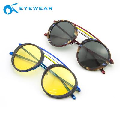 China Fashion Sunglasses Tops For Sale Italian Style CR39 Anti-Glare Glass New Polarized Acetate And Metal Sunglasses With Custom Logo Te koop