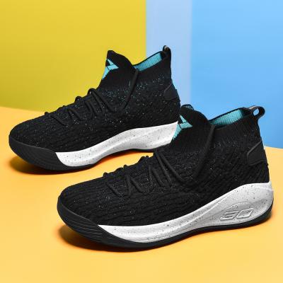 China Wholesale fashion trend basketball sports shoes for man knitting upper lightweight sports shoes sneakers running joggling manufacture for sale