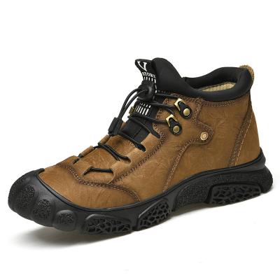 China High Quality Men's Trekking Boots Men's Sport Anti-skid Mountain Trekking Sports Shoes Autumn Winter Genuine Leather Outdoor Hiking Shoes for sale