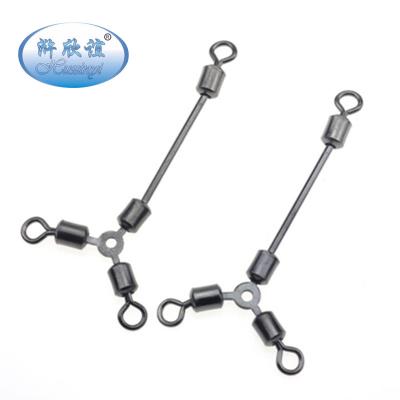 China Leg Copper (Brass) Long O-Shape Three Way Bearing Swivels Carp Fishing Tackle For Fishing for sale