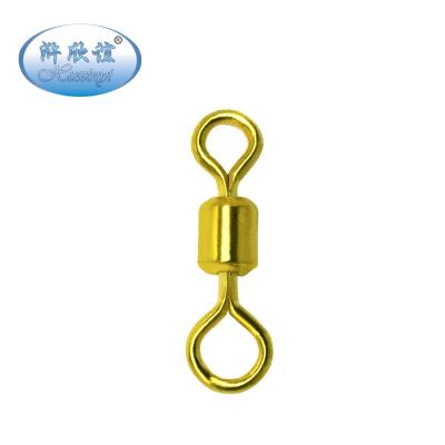 China Copper (Brass) In Stock Wholesale Small Eye Bearing Swivels With True Gold Outer Coating For Carp Fishing Safety Lead Clips for sale