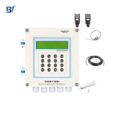 China Digital Liquid Flowmeter RS485 DN300 Large Diameter Clamp on Wall Mounted Flanged Inline Heat Water Ultrasonic Flow Meter Sensor Te koop