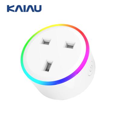 China With Timer and With Overload Automation RGB LED Alexa Google Home Tuya WiFi UK Plug for sale