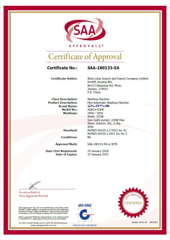 SAA - Wuxi Lotus Import And Export Co., Ltd.