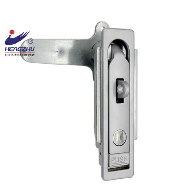 China Gray Chrome Plating Padlock Flat Rail Push Button Cabinet Lock MS104C-1-1G for sale