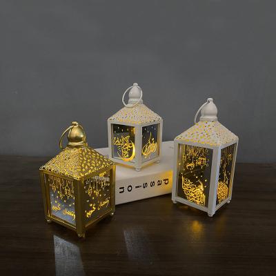 China Fashion Modern Plastic Wind Lanterns Cheap Mubarak Decorative Metal Led Hanging Wind Lamp Mubarak Lantern for sale