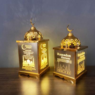 China New Modern Ramadan Decoration Desktop Lantern For Eid Mubarak Festival Decoration Supplies for sale