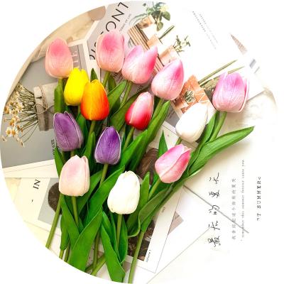 China Beautiful Wedding Party Decoration Artificial Flowers Colorful Warm Tulip Real Touch Flower For Decoration for sale