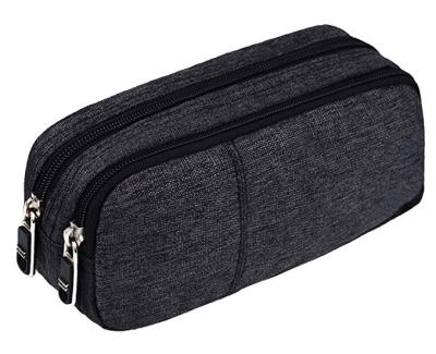 China Large Durable Canvas Pencil Case Student Pencil Case Fashion School Bag for sale