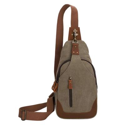 China Retro Fashion Man Casual Stripe Canvas Casual Sling Chest Shoulder Bags for sale