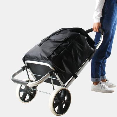 China Collapsible folding cart market bag wheel shopping bag carros de la compra for sale