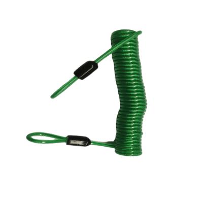 China Good Tension And Durability Adjustable Custom Safety Retractable Plastic Coated Spring Lanyard for sale