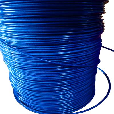 China Good Tensile And Durability PU PVC/PE Stainless Steel Blue Coated Stainless Steel Wire Rope for sale