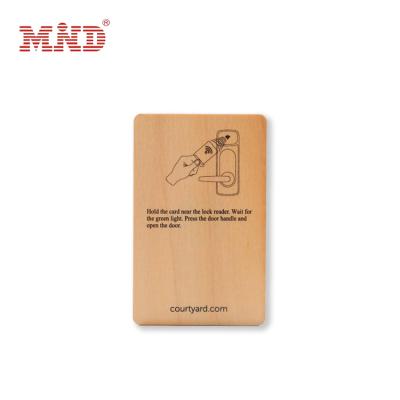 China Waterproof / Waterproof Wooden Hotel Standard Size 125Khz RFID Key Cards With Chip for sale