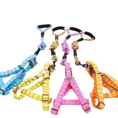 China Amazon Best Selling Pet Designer Dog Leashes Padded Adjustable Chest Harness Set for sale