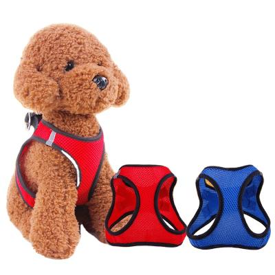 China Padded Cheap Simple Price Pet Solid Color Spring Back Dog Harness And Mesh Vest Chest Summer for sale