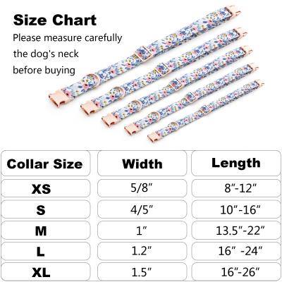 China Personalized Custom Adjustable Bow Link Bow Dog Collar Rose Gold Buckles Floral Pattern Fancy Dog Collar Pet Collars for sale