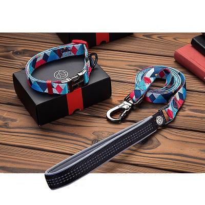 China Luxury Padded Dog Collar Custom Fashion Dog Collar Fit All Size Dogs Fashion Perros Arm Pet Products 2021 Collar And Leash Set for sale