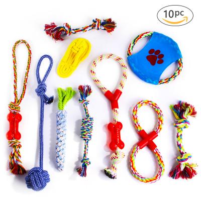 China 2021 Viable Pet Toy Rope Set Chew Rope Lead Dog Toys Pet Toys Amazon Cotton Rope Ball Pet Toys Dog 10pcs for sale