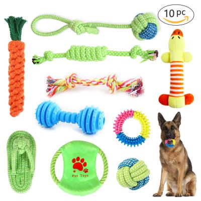 China Sustainable Cotton Relieves Stress 10 Pack Dog Rope Toys Dog Toys Sets 10 Pack Rope Toy For Dogs for sale