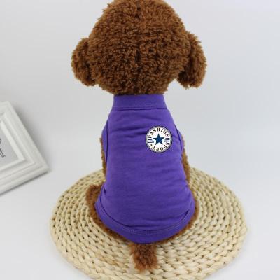 China Summer Viable Wholesale Cheap Cotton Single Color Pet Clothes Dog T-shirt For Small Dog for sale