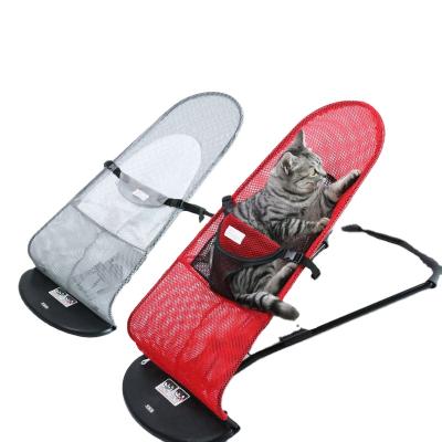 China Mesh Breathable Comfortable Rest Cat Travel Portable Rocker Bed Adjustable Folding Dog Rocking Chair for sale