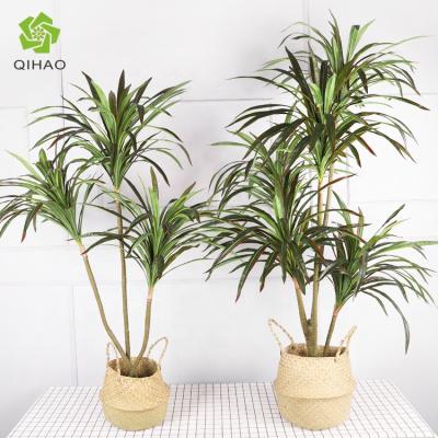 China QiHao Fake Artificial Potted Green Plant Bonsai Faux Plants Indoor For Home Decoration for sale