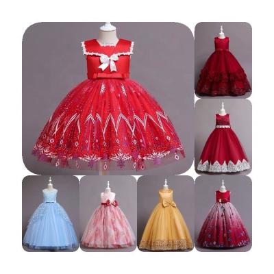 China Anti-wrinkle sleeveless lovely kids party use dresses for girls sequin bowknot design kids party dress for girl for sale