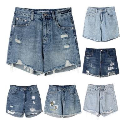 China Sustainable Sexy High Waist Teardrop Summer Old Wear Womens Denim Shorts Womens Jeans Shorts for sale