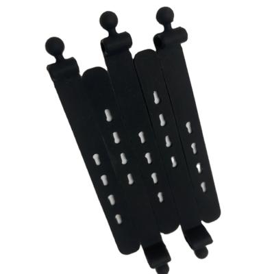 China Widely Machining Black Silicone Rubber Cable Mold Tie Plastic Cable Ties Cable Wrap Holder for sale