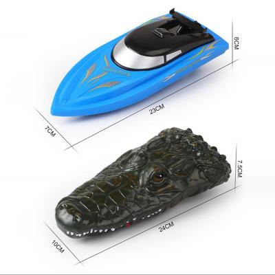 China RC Model Crocodile 2.4G Remote Control Four-Way Boat Floating On The Water Simulation Toy Animal Boat High-speed Speedboat for sale