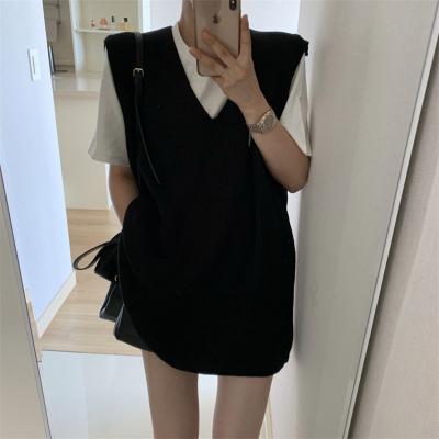 China 2023 Women's Washable Midi Sexy Split V-Neck Vest Sweater Autumn Winter Plus Size Women's Casual Sleeveless Sweater for sale