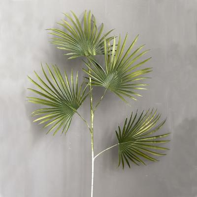 China Fashional Artificial Greenery Simulation Greenery Fan Palm Leaf for Jungle Party Decor Home Office Decor for sale