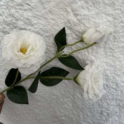 China Fashional Artificial Flowers Wholesale Realistic Artificial Flowers Pure Silk Bouquet Lisianthus Eustoma Grandiflorum For Home Wedding Decoration for sale