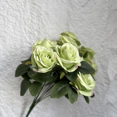 China Fashional Artificial Flowers Wholesale Real Touch Artificial Flowers 10 Heads Artificial Silk Roses Bouquet For Wedding Party Decoration for sale