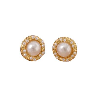 China S925 CLASSIC European and American baroque pearl jewelry earrings for sale