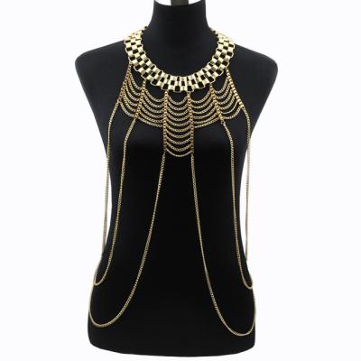 China BOHEMIA body chain accessories European and American punk exaggeration style multi-layer metal body chain for sale